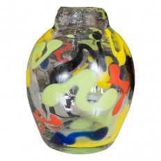 Clear Murano glass multicolored vase